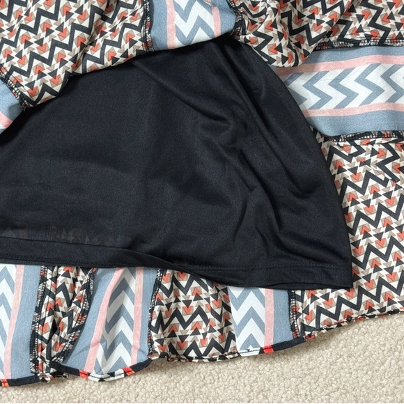 Anthropologie Ranna Gill Skirt Chevron Black Print Stripe Knee Length Size 16 - Picture 8 of 13